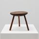 Rustic French wooden stool in wabi sabi style, ca. 1850