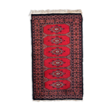 Vintage carpet Uzbek Bukhara handmade 62cm x 106cm 1970s