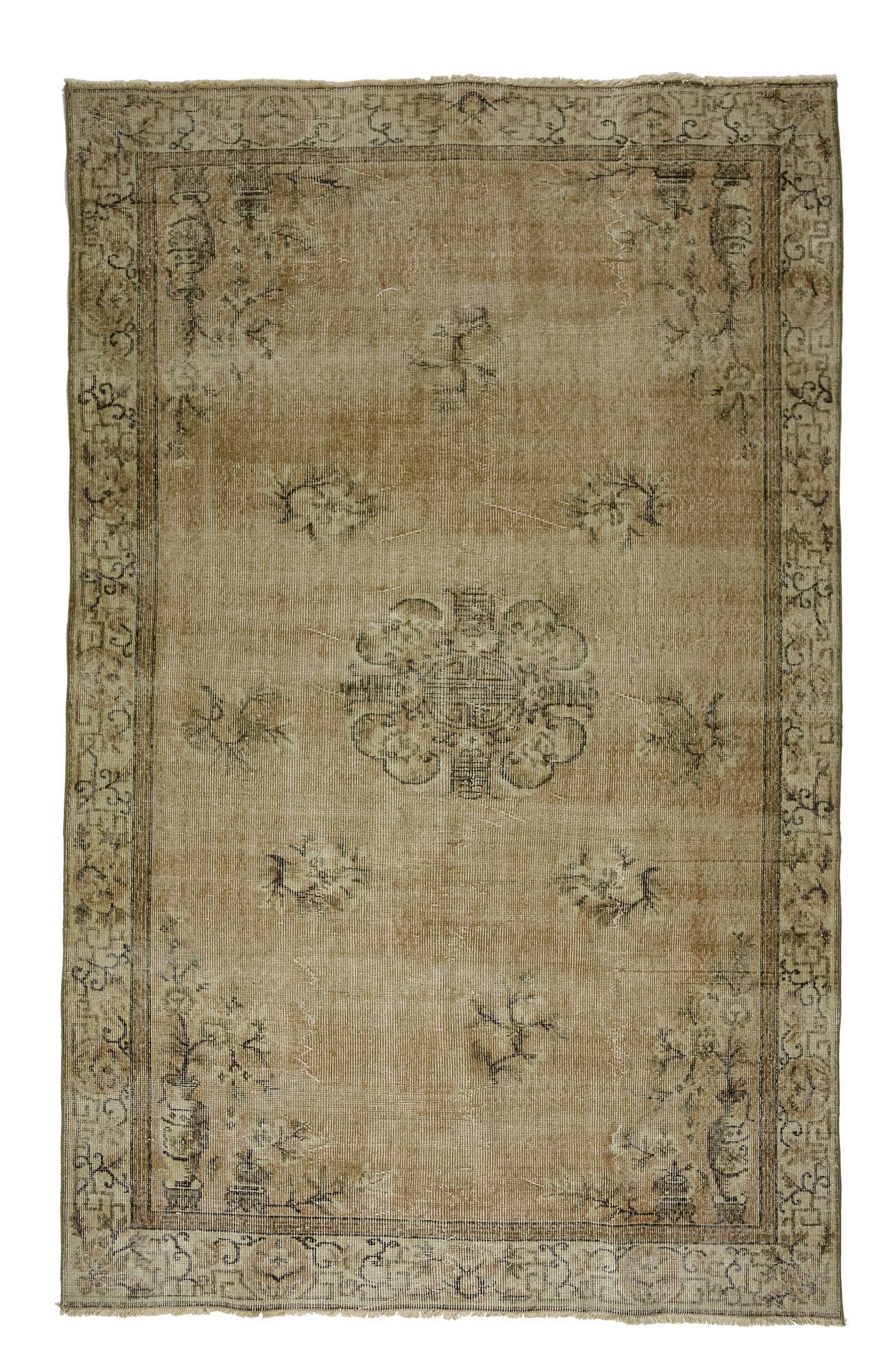 Tapis Oushak Vintage – Palette Chaude & Motifs Subtils, 172 x 258 cm