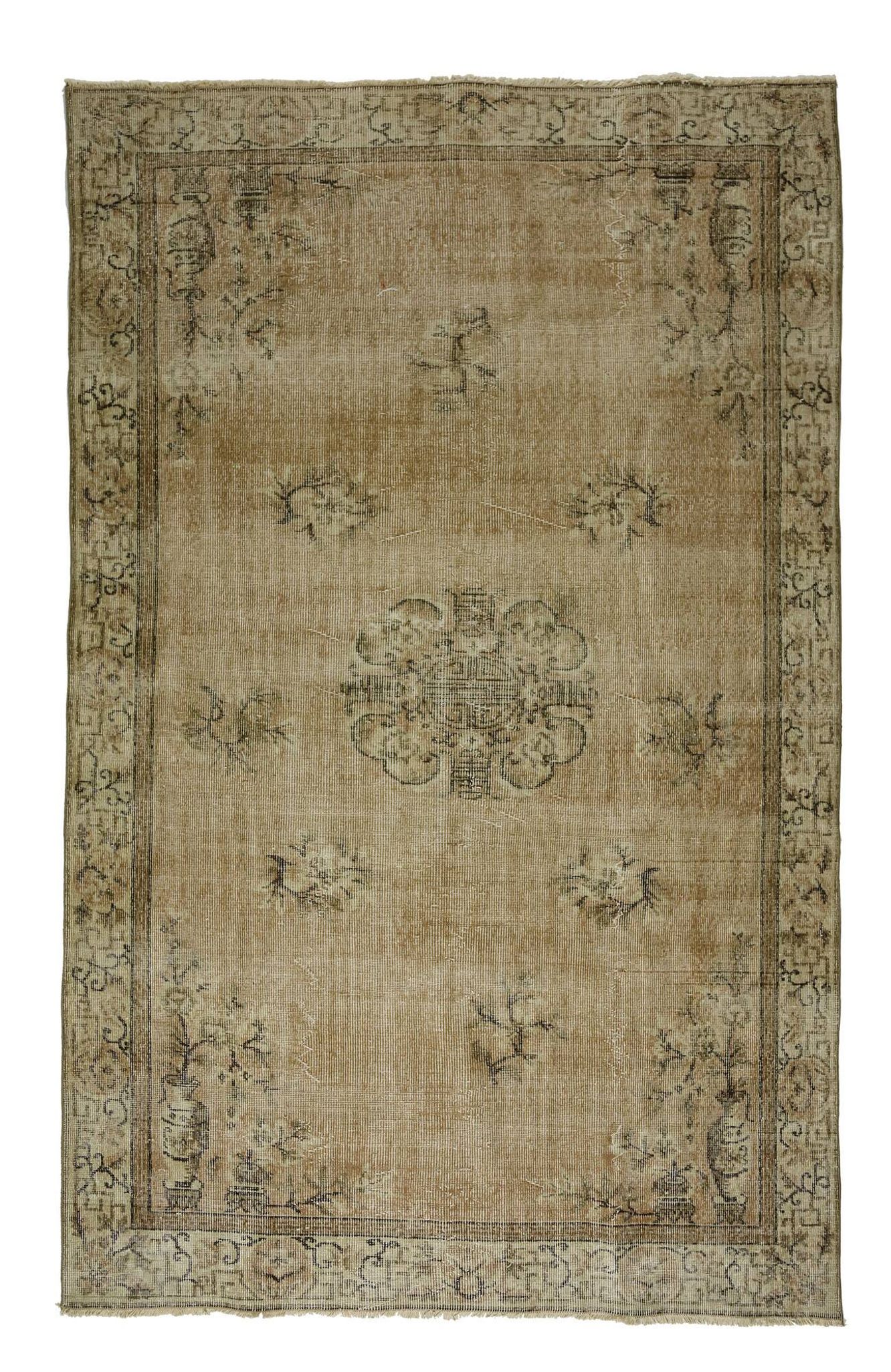 Tapis Oushak Vintage – Palette Chaude & Motifs Subtils, 172 x 258 cm