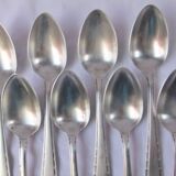Spoons Ercuis silver metal covered service hallmark art deco