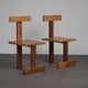 Rare pair of modernist T-back chairs, Netherlands, 1960s