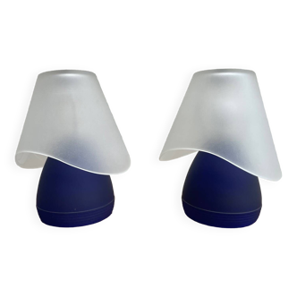 Pair of Murano mushroom lamps