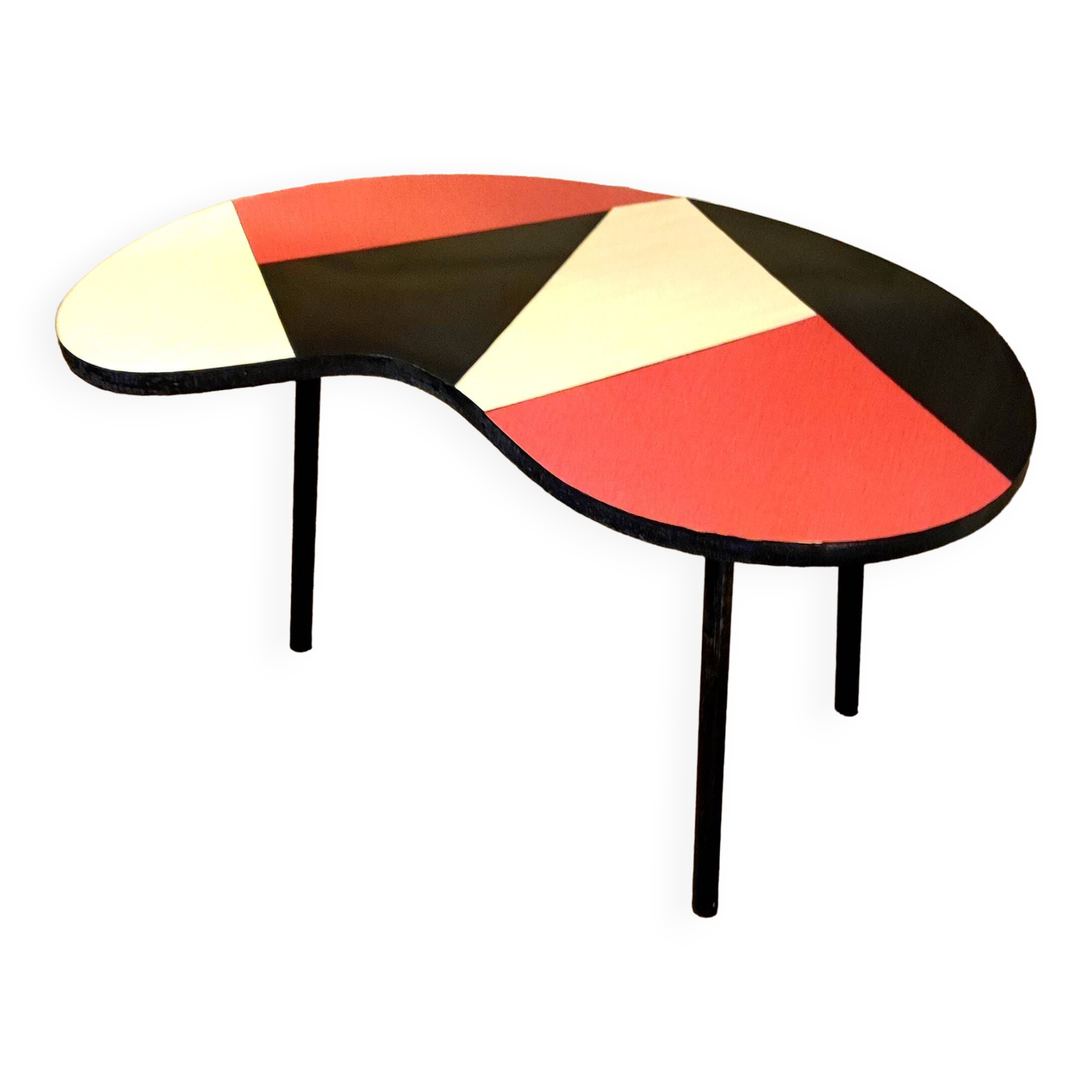 Formica tripod bean coffee table 1950