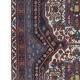 Antique persian afshar carpet handwoven blue wool area rug-