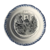 Talking plate "En voyage" n•II - faience factory Choisy le roi