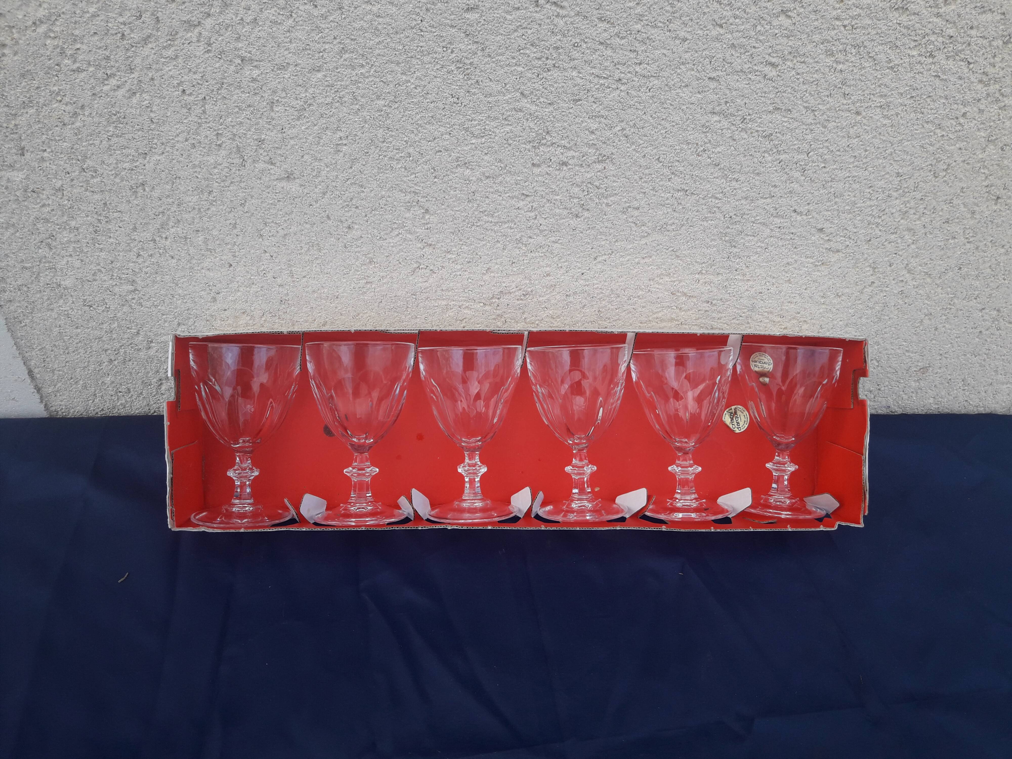 6 Crystal glasses model Rambouillet 11.5 cl height 10.5 cm