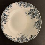 3 marie Louise blue hollow plates made of Saint Amand earthenware