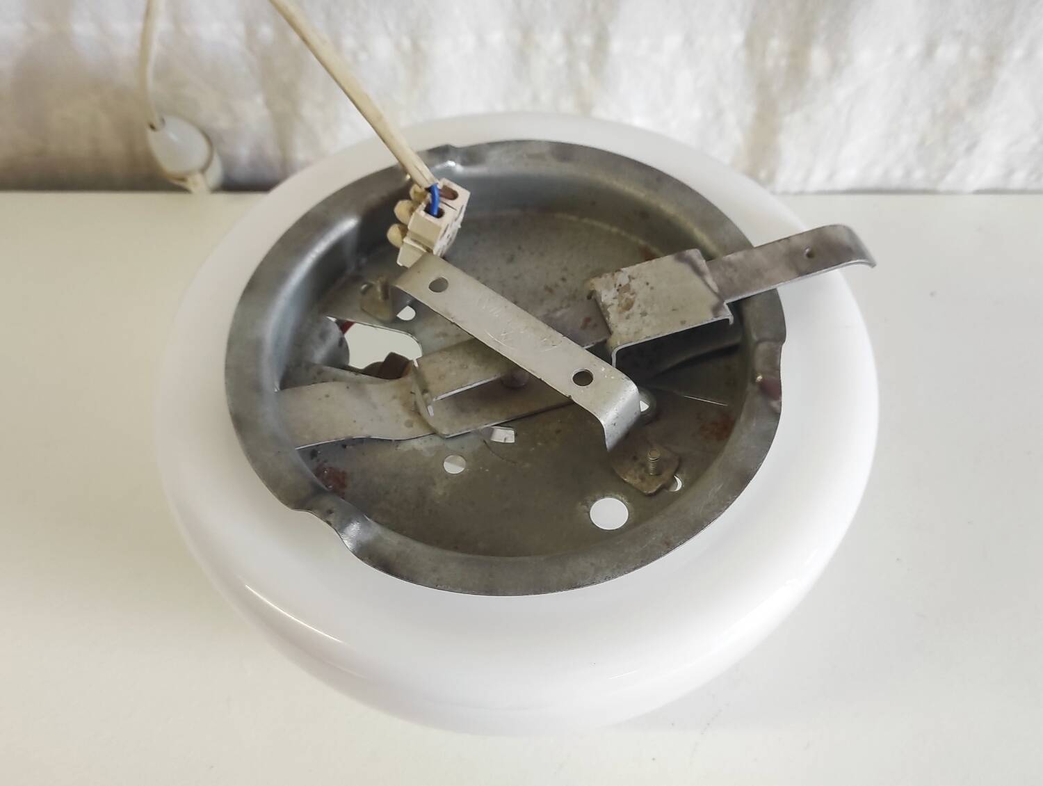 Opaline globe ceiling light 20 cm - 1960s