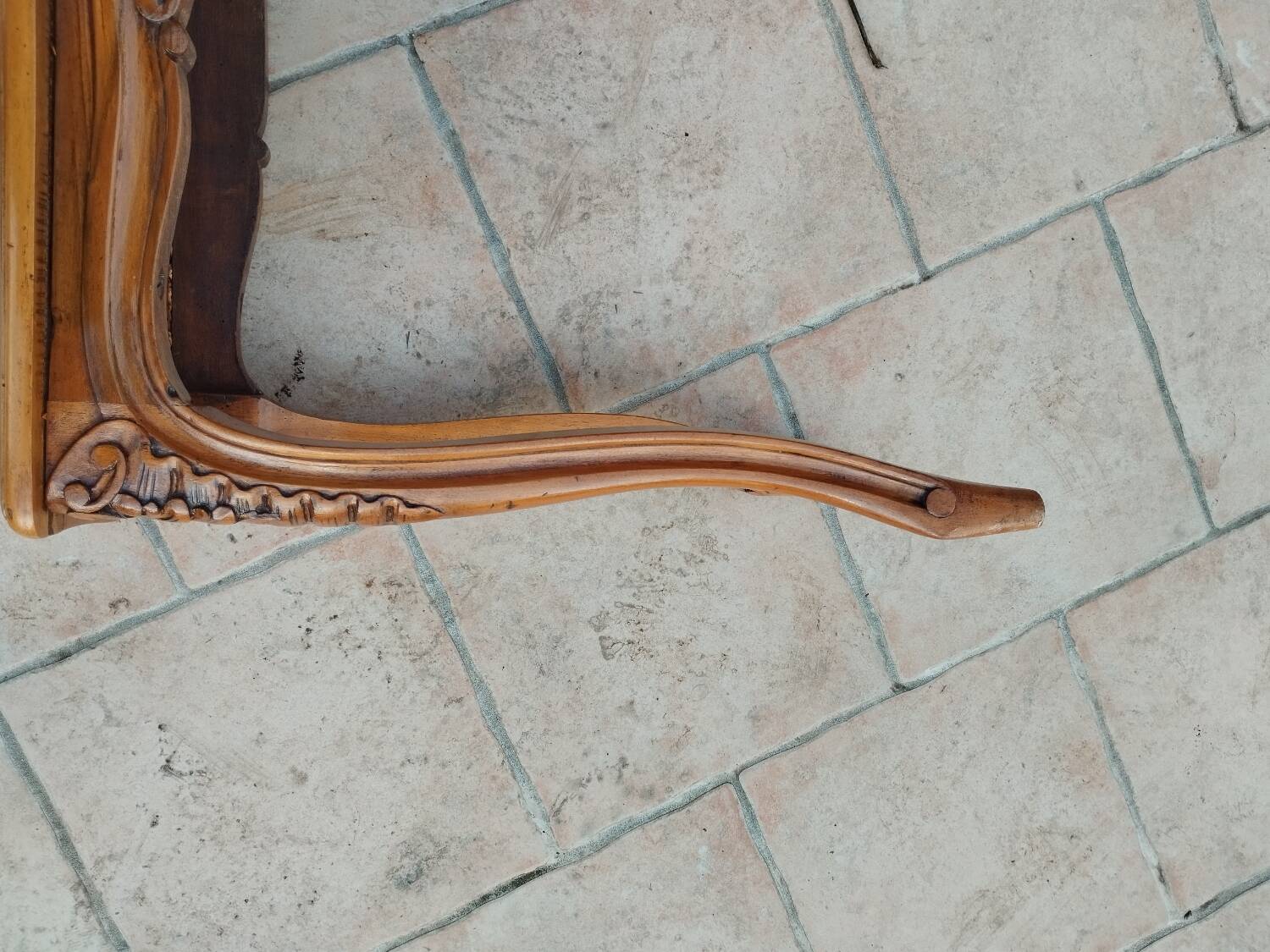 Old Louis XV style caned piano bench