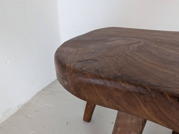 Tabouret bas en bois massif, Henri Bataille