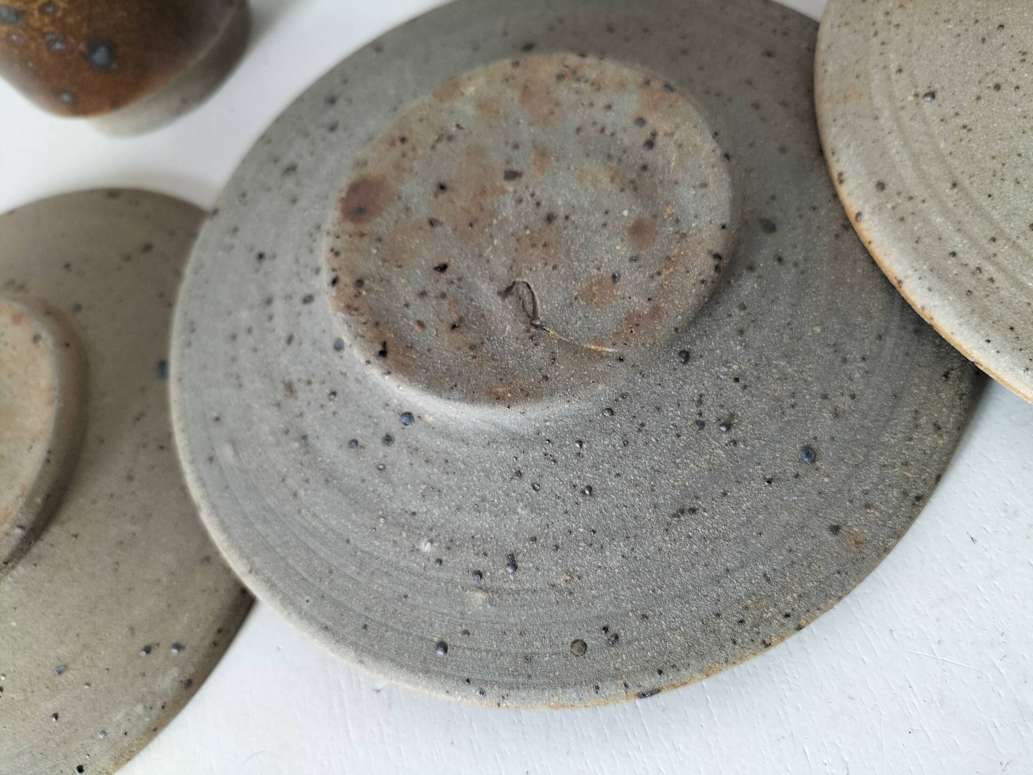 Trio de tasses et soucoupes en grès pyrité - Charles Gaudry, Puisaye