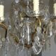 Bronze and crystal chandelier with six arms of light