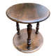 Small round vintage shelf in solid oak, circa 1900
