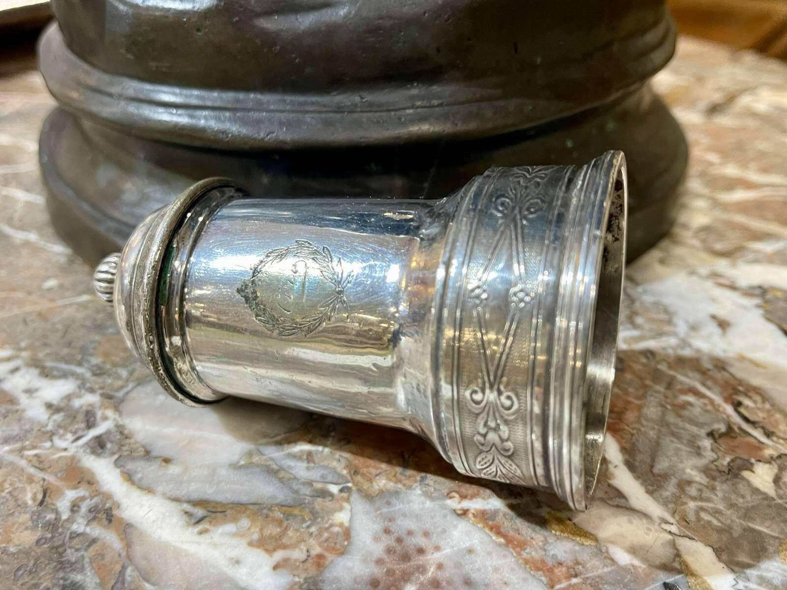 Silver-plated metal pepper mill by Christofle - early 20th century