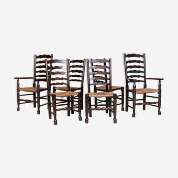 Six country chairs from the early 20th century