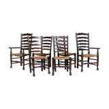 Six chaises de pays du début du 20e siècle