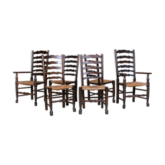 Six country chairs from the early 20th century