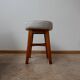 Pair of English Mid-Century Stools with Fresh Upholstery