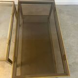 Coffee table in brass and smoked glass designed by Guy Lefèvre for the Jansen house, 1970s/80s