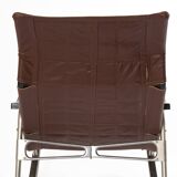 Design Leather Folding Rocking Chair by Takeshi Nii, 1950s
