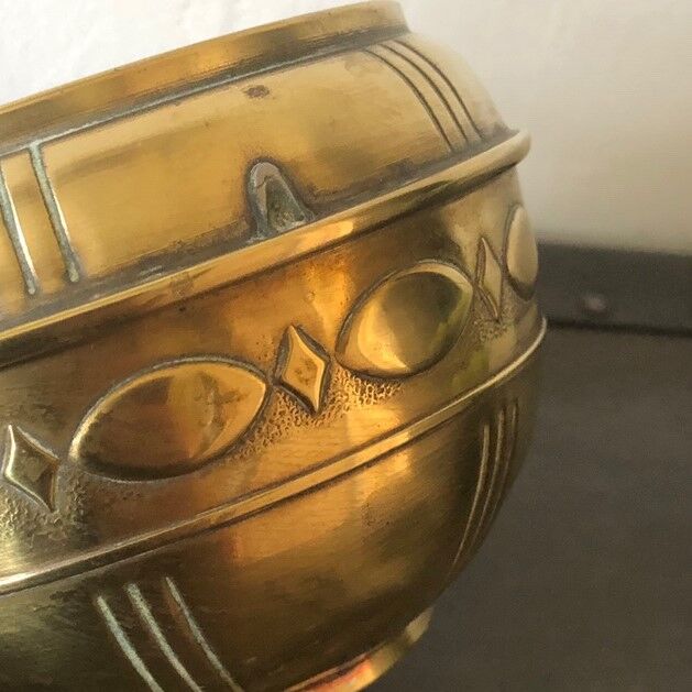 Vintage brass pot cover