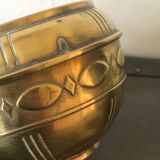 Vintage brass pot cover