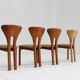 Vintage Danish Mid century teak Dining Chairs solid wood , Set of 4
