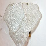 Wall sconce "Mazzega" with Murano glass leaves, Italy 1980