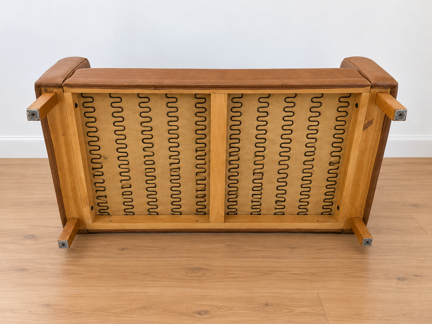 Mid-century Scandinavian Peem Oy, 2-seater cognac leather sofa 1960s