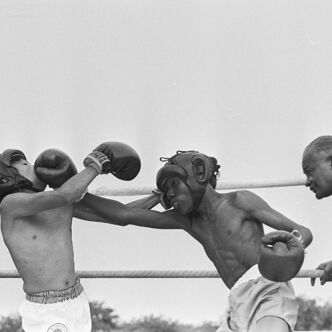 Photo argentique papier Baryté Noir et Blanc Ilford 310g Boxe 1930 40X60cm