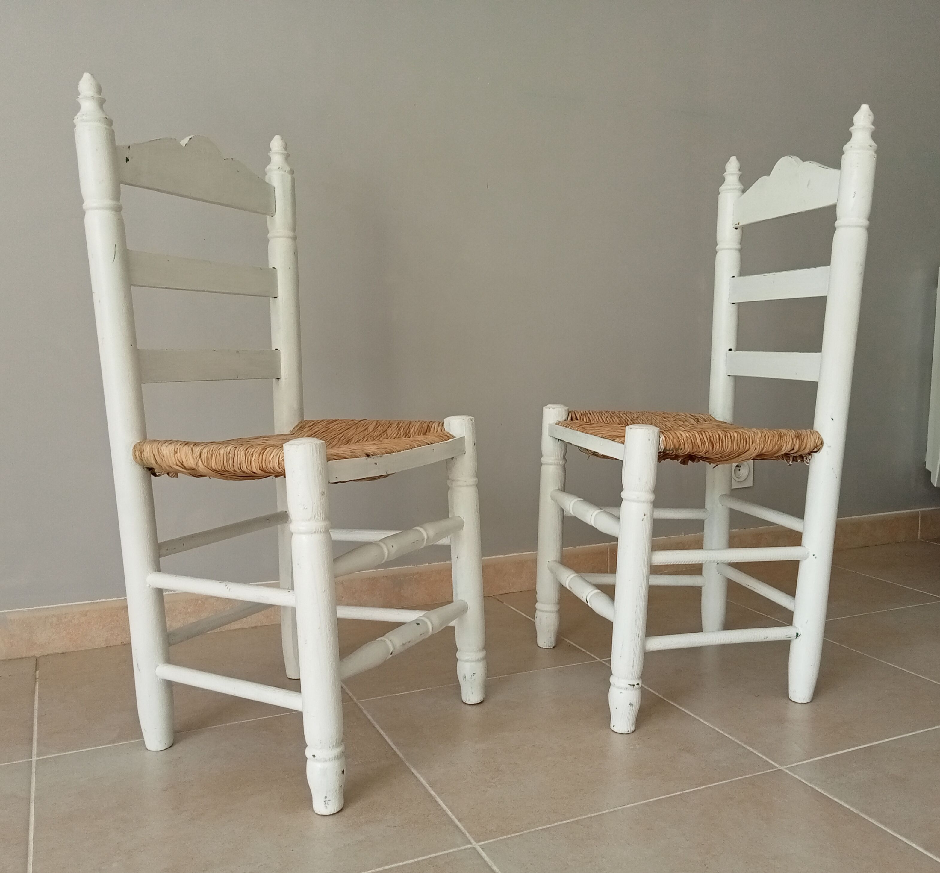 Paire de chaises ancienne paillé années 30/40