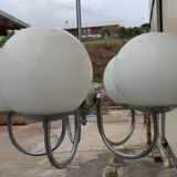 Lustre 5 lights, opaline ball chrome body