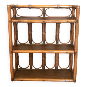 Rattan wall shelf