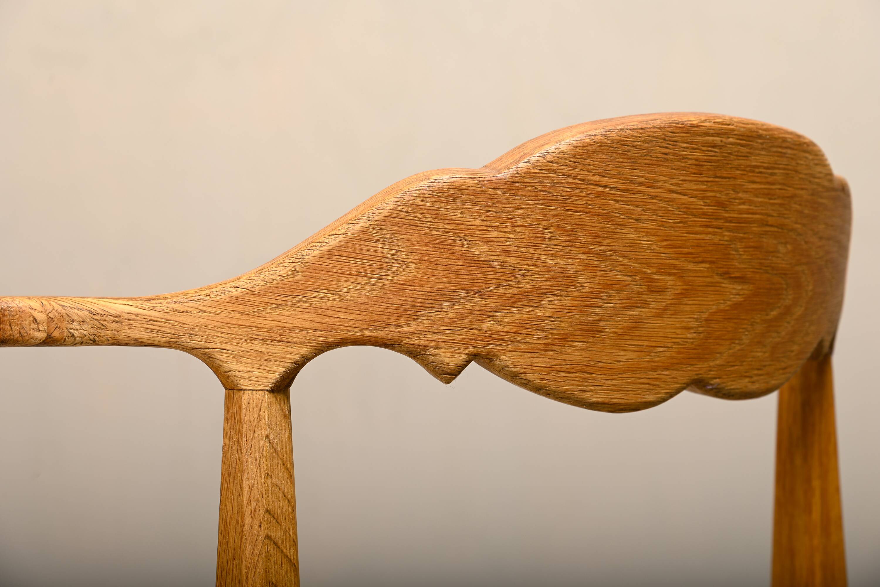 Henning Kjærnulf dining chairs set in Oak and Sheepskin, Denmark, 1960s