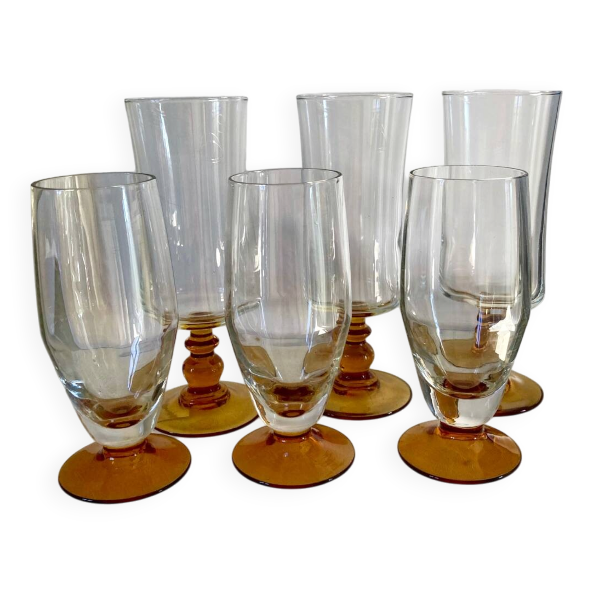 Set of 6 vintage champagne flutes