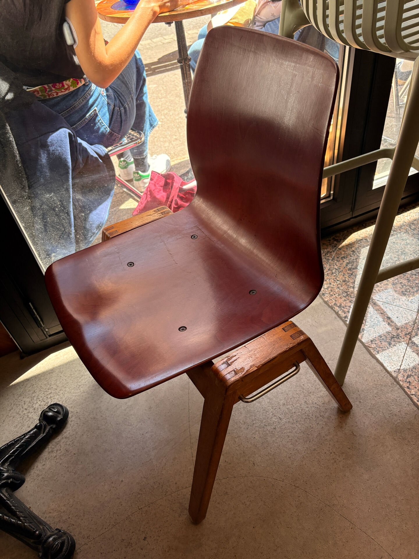 Several Magnificent 1960s wooden bistro chairs.