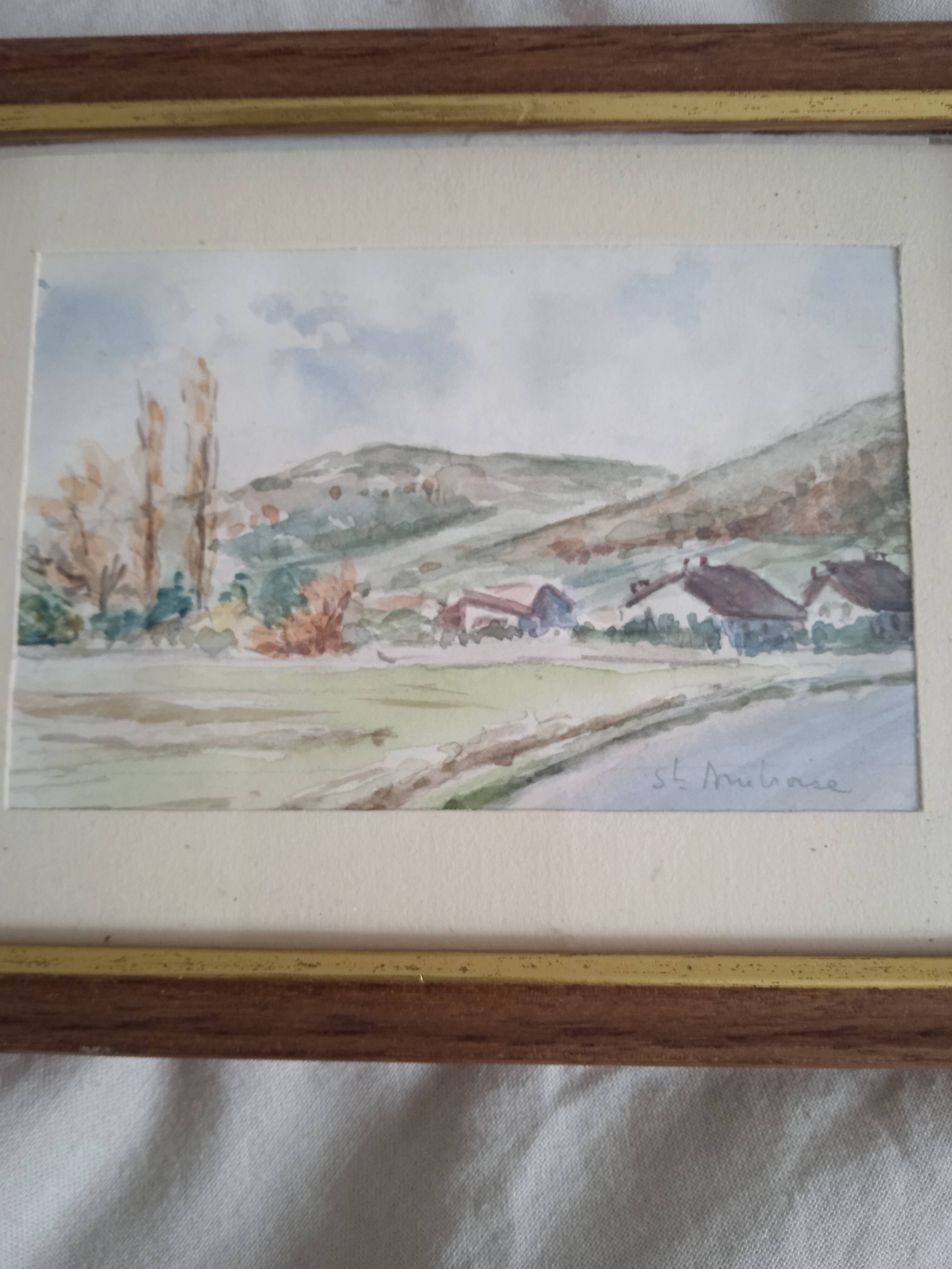 Watercolor signed jf aambroise