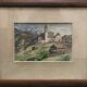 Watercolor painting painting Switzerland mountain XXth