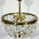 2-light brass and crystal ceiling light