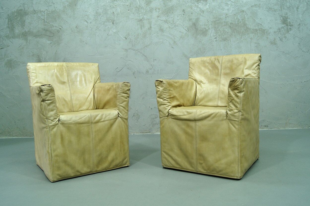 A pair of brutalist armchairs by Gerard van den Berg for Montis, 1970s