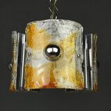 Murano glass chandelier ice mid-century by Av Mazzega, Italy, 1970s