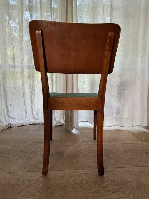 6 beech and teak chairs - Denmark 1940s