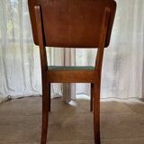 6 beech and teak chairs - Denmark 1940s
