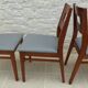 Set of 6 cherry wood style chairs with gray imitation leather seat