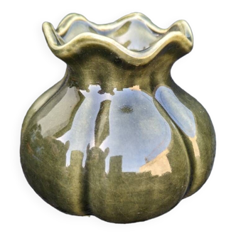 Small vintage green ceramic vase