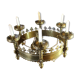 Brass chandelier in the style of Pugin with candles