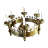 Brass chandelier in the style of Pugin with candles