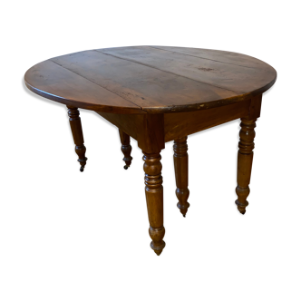 Table à rallonges Louis Phillipe en noyer