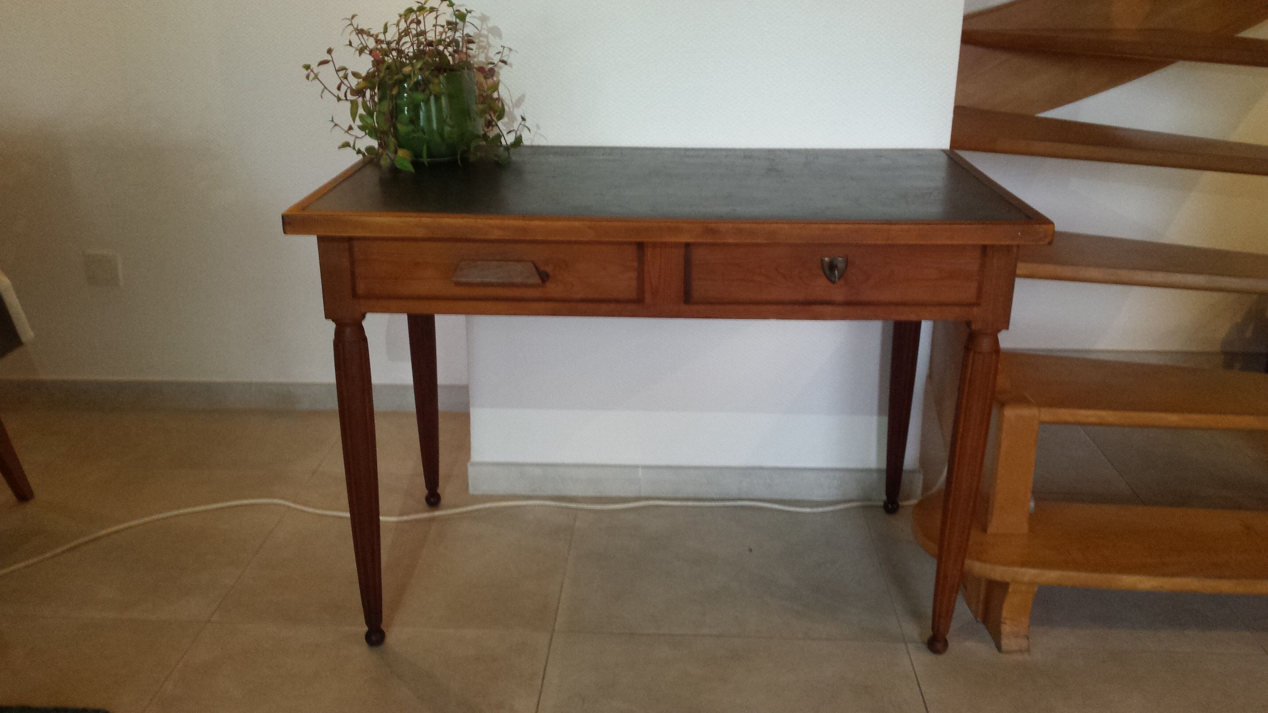 Executive office, black leather top